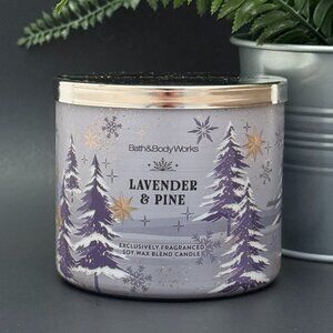 BBW Lavender & Pine Bath & Body Works 3 Wick Candle